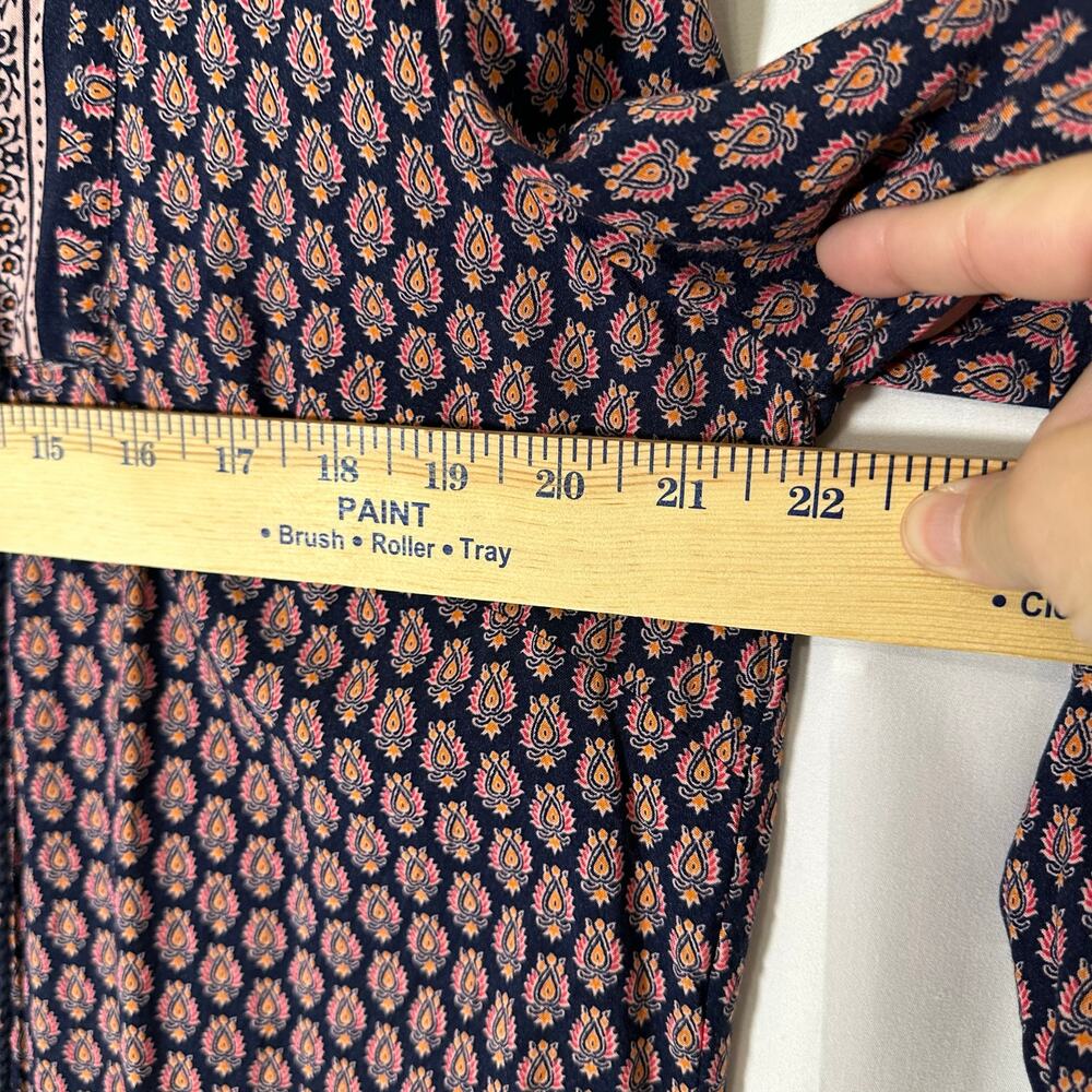 BeachLunchLounge Long Sleeve‎ Boho India Paisley Dress Sz L Beach Pool Cover-up - Picture 8 of 9